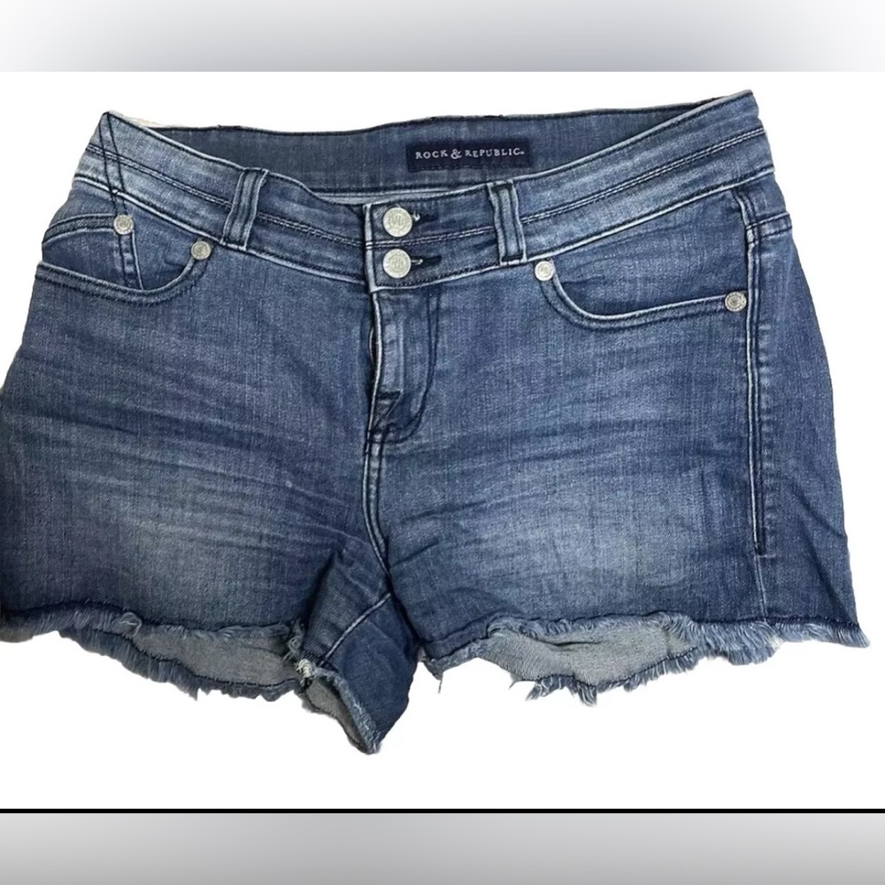 Rock & Republic Distressed Shorts Women's Size 4 Medium Wash